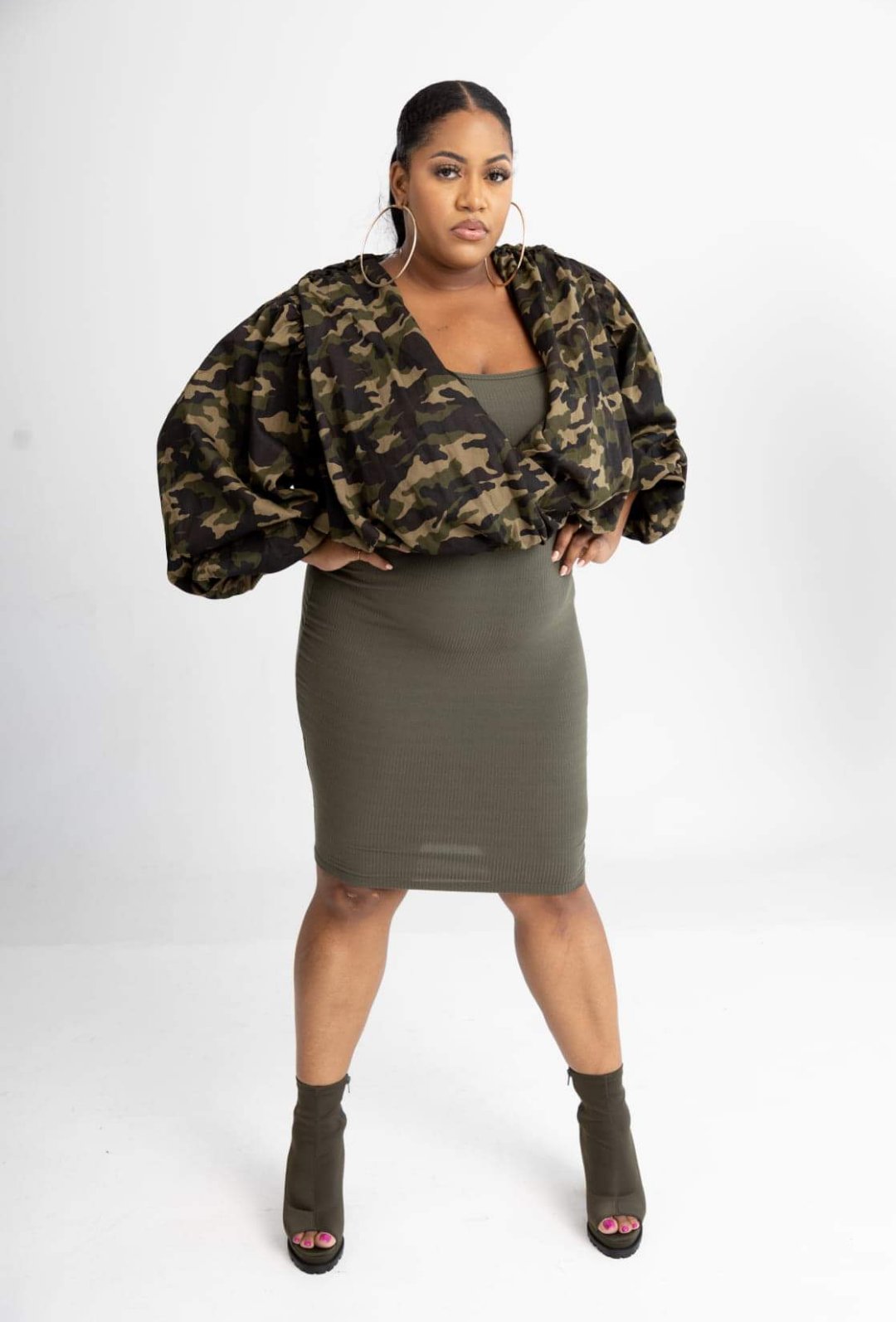 Go Getter Camo Print Cropped Jacket